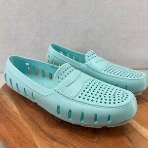 Floafers Aqua‎ Blue Perforated Loafer Water Shoes Comfort Slip On Size 9